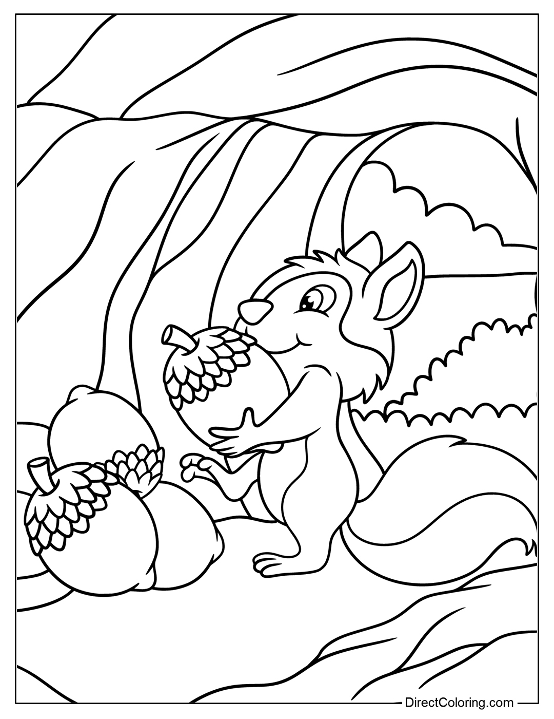 Squirrel Collect Nuts and Store them in Tree House